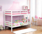 Elaine White Wood Twin over Twin Bunk Bed