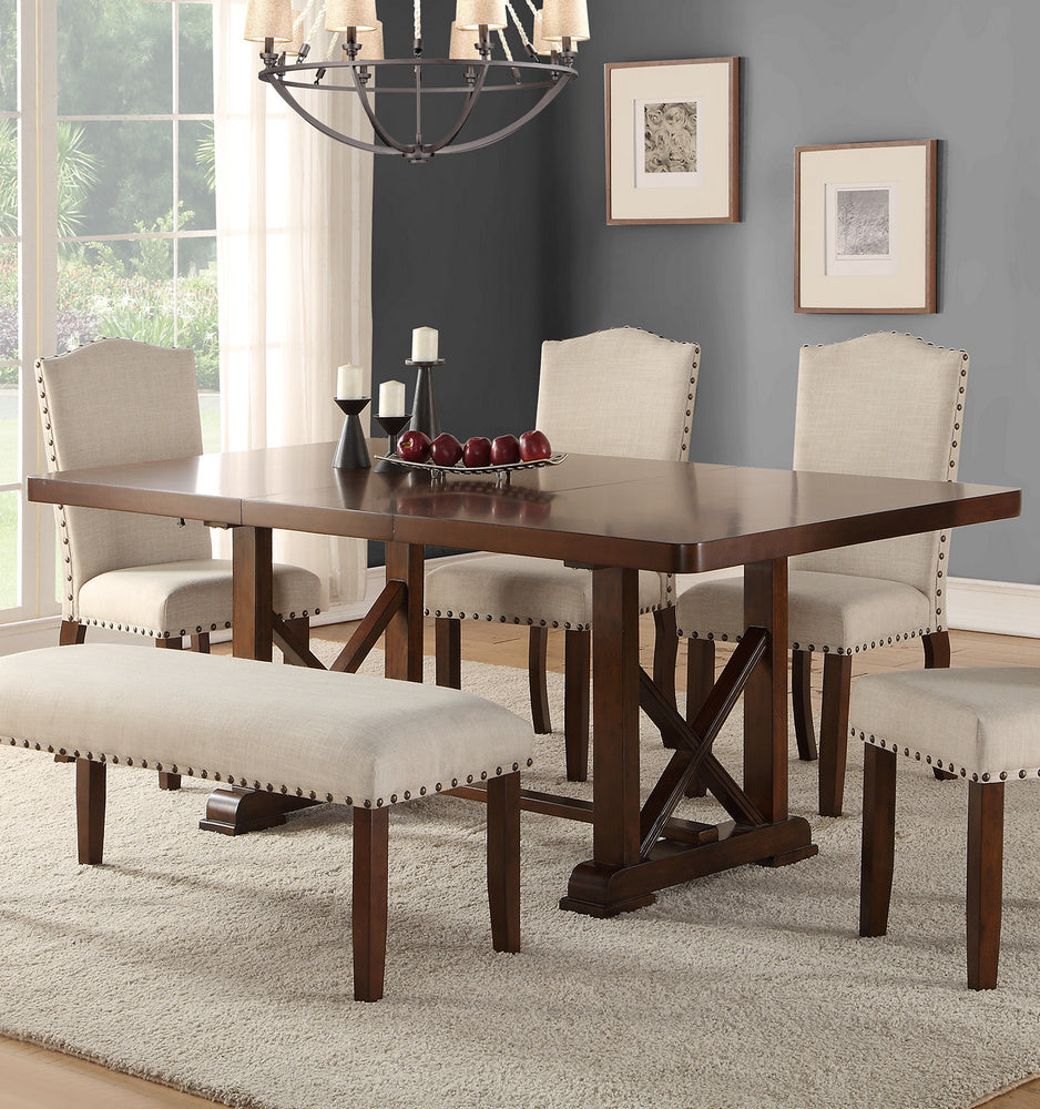 Eleni Rich Mahogany Hues Wood Extendable Dining Table