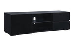 Eliana Contemporary Glossy Black Wood 55" TV Console