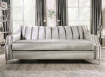 Elicia Silver Chenille Sofa (Oversized)