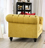 Eliza Royal Yellow Microfiber 2-Seat Sofa (Oversized)