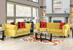 Eliza Royal Yellow Microfiber 2-Seat Sofa (Oversized)