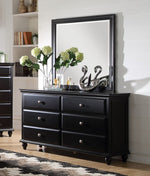 Evelyn 6-Pc Black Wood King Bedroom Set