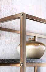 Elvira Gold Metal/Wood Display Shelf