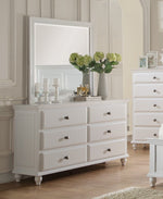 Evelyn White Wood Frame Dresser Mirror