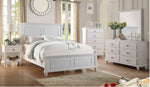 Evelyn White Wood King Panel Bed