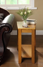 Elwell Oak Wood Chairside Table