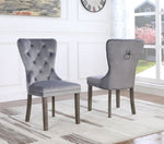 Vienne 2 Gray Velvet/Wood Side Chairs