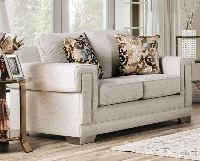 Emely Light Gray Chenille Loveseat