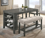 Emery 4-Pc Gray Counter Height Table Set