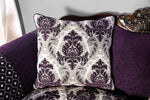 Emilia Purple/Silver Chenille Loveseat