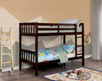 Emilie Dark Walnut Wood Twin/Twin Bunk Bed