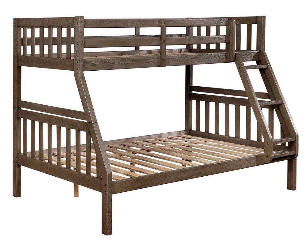 Emilie Warm Gray Wood Twin/Full Bunk Bed