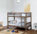 Emilie Wire-Brushed Warm Gray Twin Bunk Bed