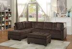 Emilio 2-Pc Chocolate Fabric Reversible Sectional Sofa