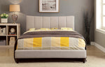 Ennis Beige Linen-like Fabric Full Bed