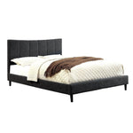 Ennis Contemporary Dark Gray Fabric Queen Bed