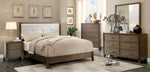 Enrico I Gray Leatherette/Wood Queen Bed