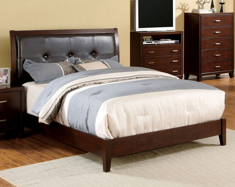 Enrico I King Bed with Leatherette Headboard