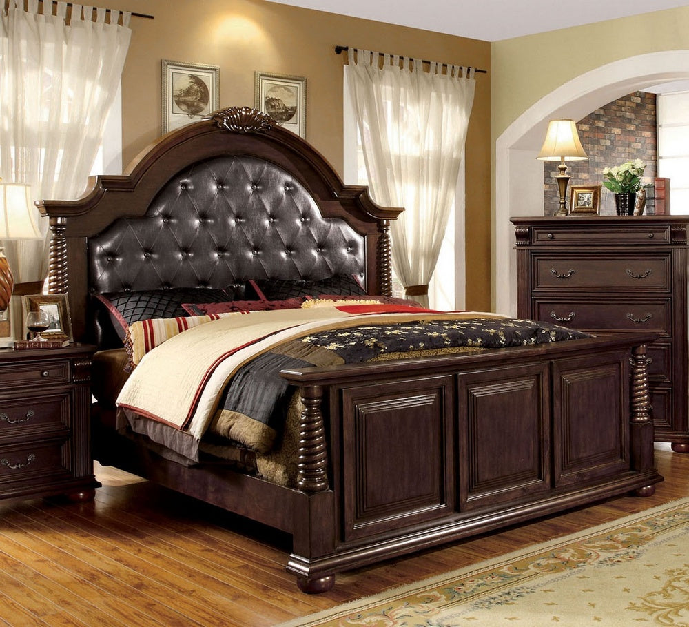 Esperia Brown Cherry Queen Bed