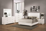 Felicity Glossy White Wood 6-Drawer Dresser with Mirror