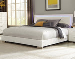 Felicity Glossy White Wood LED Lighting King Bed