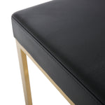 Ferrara 2 Black Vegan Leather/Gold Steel Bar Stools