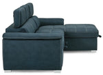 Ferriday 2-Pc Blue Fabric RAF Sectional w/Pull-Out Bed