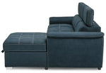 Ferriday 2-Pc Blue Fabric RAF Sectional w/Pull-Out Bed