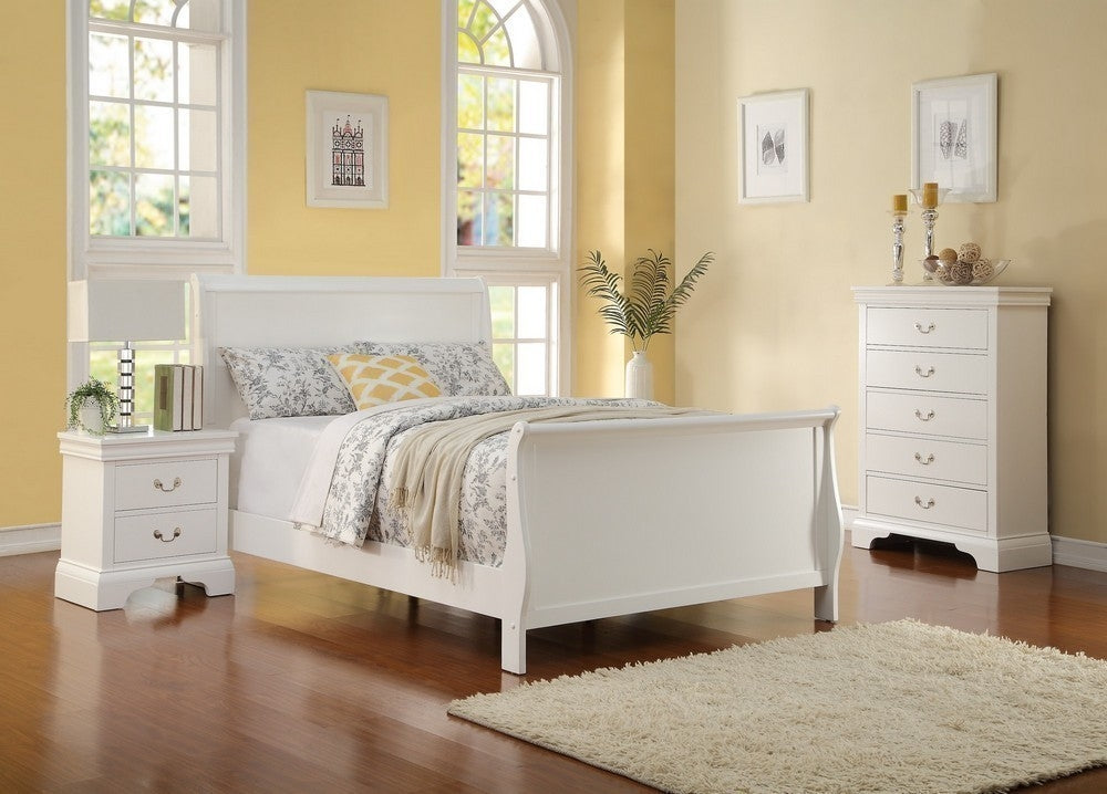 Fiona 3-Pc White Wood Twin Bedroom Set
