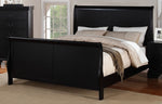 Fiona 6-Pc Black Wood King Bedroom Set with Sleigh Bed