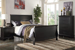 Fiona Black Wood Twin Sleigh Bed