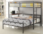 Fisher Gunmetal Twin Workstation Loft Bed with Full Bed