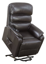 Flip Dark Brown Leatherette Power Recliner