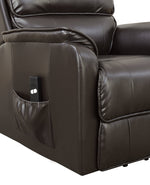 Flip Dark Brown Leatherette Power Recliner