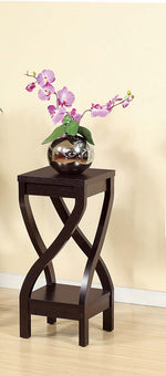 Flora Red Cocoa Wood Small End Table with Shelf