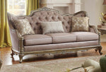 Florentina 3-Pc Taupe Silk-Like Fabric Sofa Set