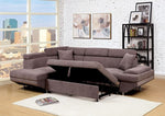 Foreman Brown Fabric LAF Sectional w/ Sleeper