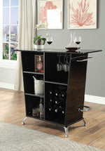 Fuero Black Leatherette/Metal Bar Table