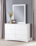 Galen White Wood 6-Drawer Dresser