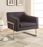 Geraud Contemporary Grey Linen-Like Fabric Accent Chair