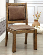 Gianna 2 Rustic Pine Wood/Fabric Side Chairs