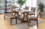 Gianna 2 Rustic Pine Wood/Fabric Side Chairs