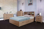 Giorgia Dark Taupe Wood Full Bed with Bookcase Headboard