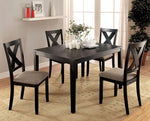 Glenham 5-Pc Brushed Black Dining Table Set