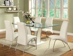 Glenview White Wood/Glass Dining Table