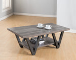 Gloria 2-Pc Distressed Grey Wood Table Set