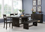 Haddie Distressed Walnut Wood Rectangular Dining Table