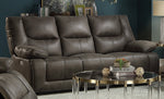 Harumi Gray Leather-Aire Power Recliner Sofa