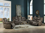 Harumi Gray Leather-Aire Power Recliner Sofa